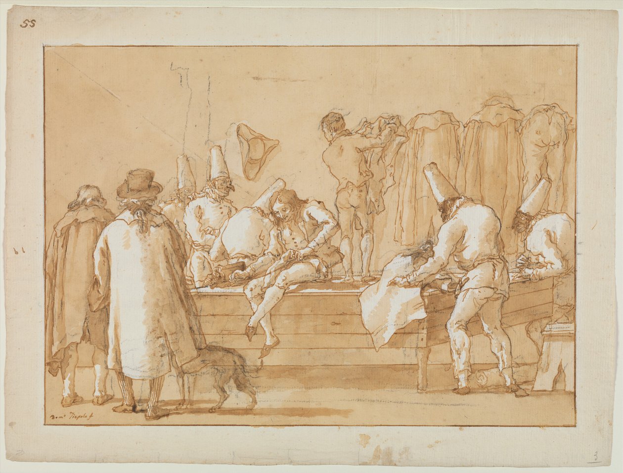 Punchinello som skräddarassistent, ca 1800 av Giovanni Battista Tiepolo