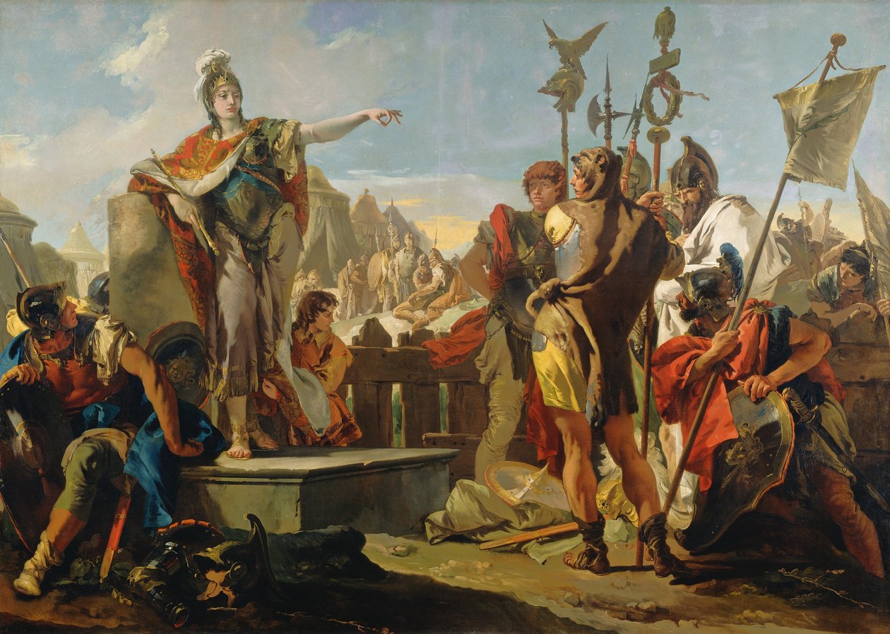 Drottning Zenobia tilltalar sina soldater, 17251730. av Giovanni Battista Tiepolo
