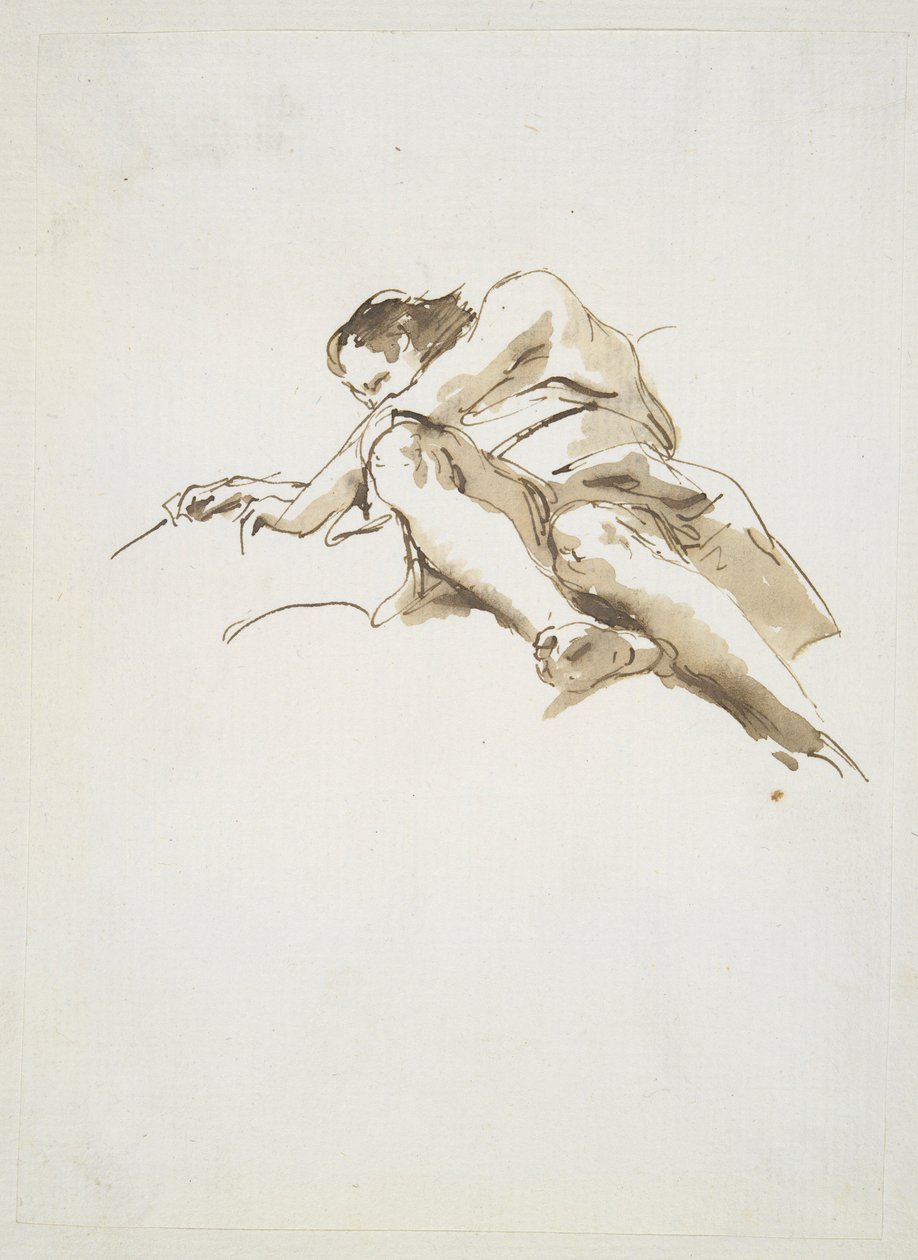 Liggande mansfigur sedd underifrån av Giovanni Battista Tiepolo