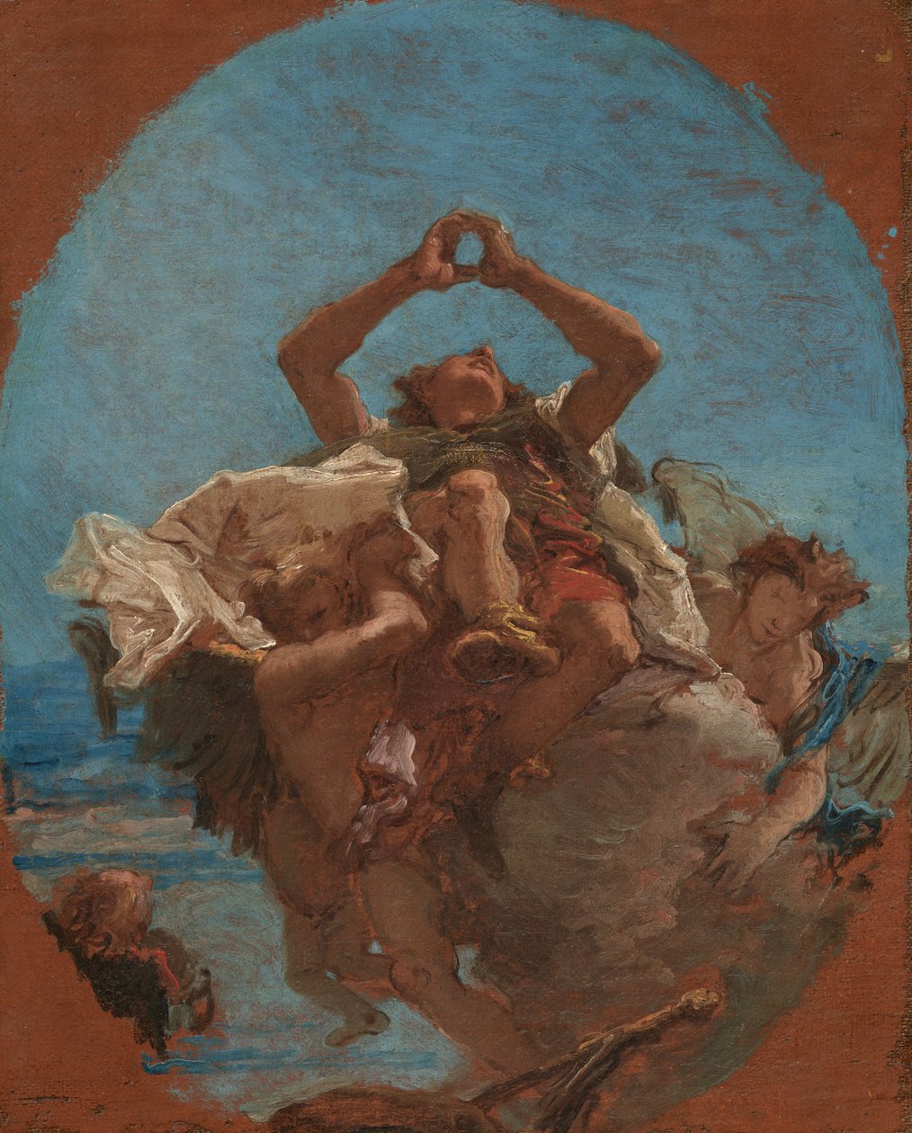 Der heilige Rochus von Engeln in den Himmel getragen av Giovanni Battista Tiepolo