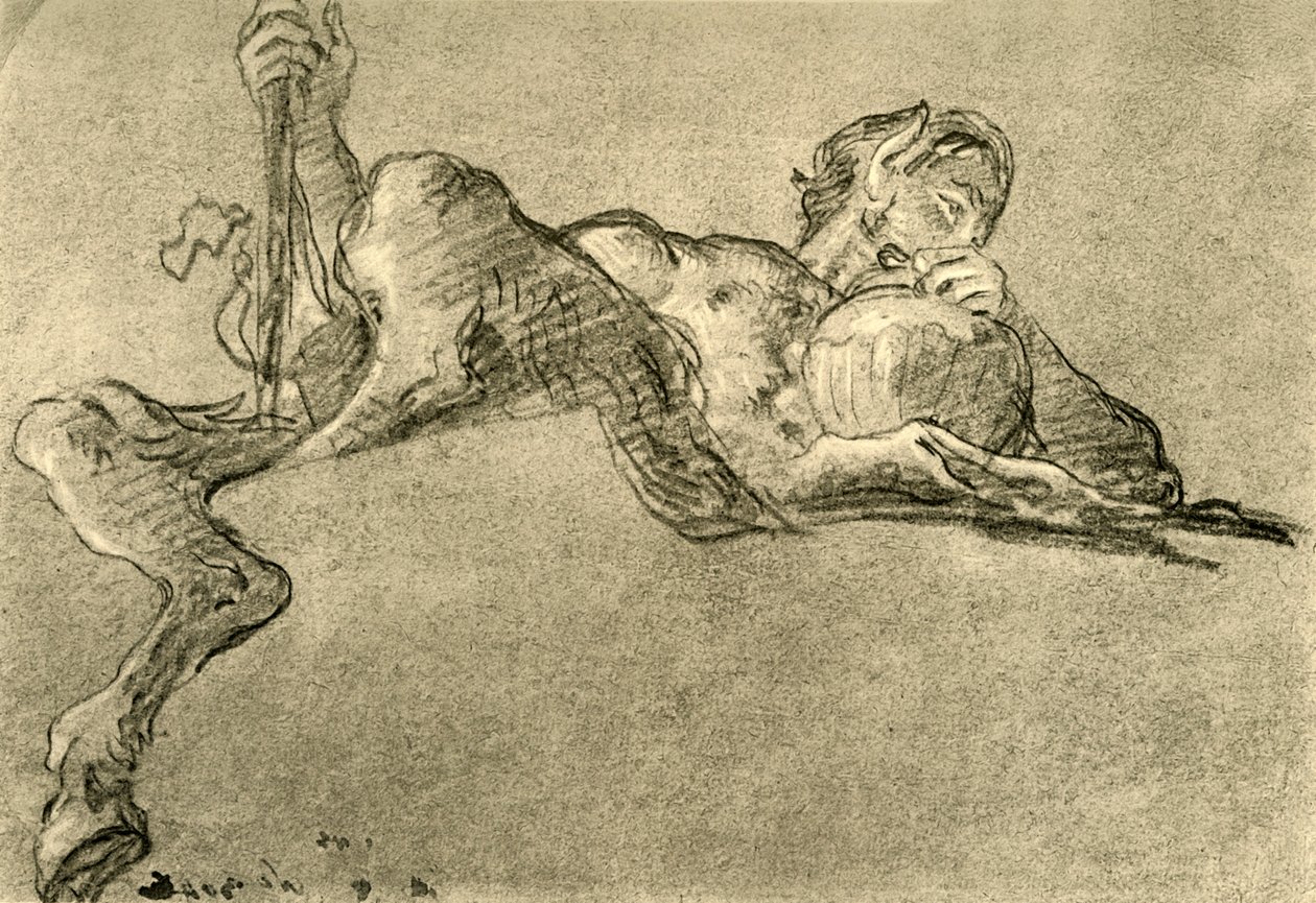 Satyr med vinkanna, c1761, 1928 av Giovanni Battista Tiepolo