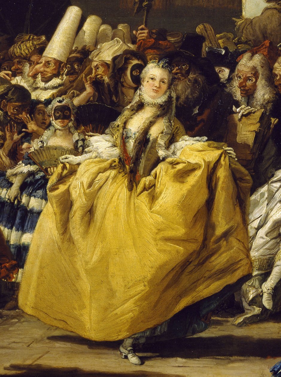 Karnevalsscen eller Menuetten av Giovanni Battista Tiepolo