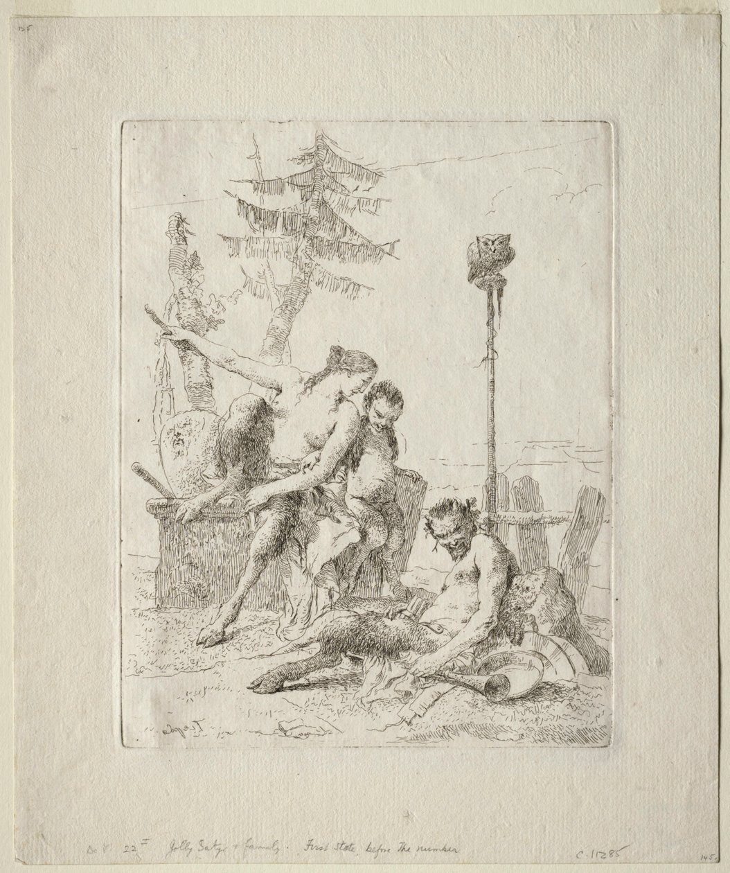 Scherzi di Fantasia: Den lyckliga satyren och hans familj av Giovanni Battista Tiepolo