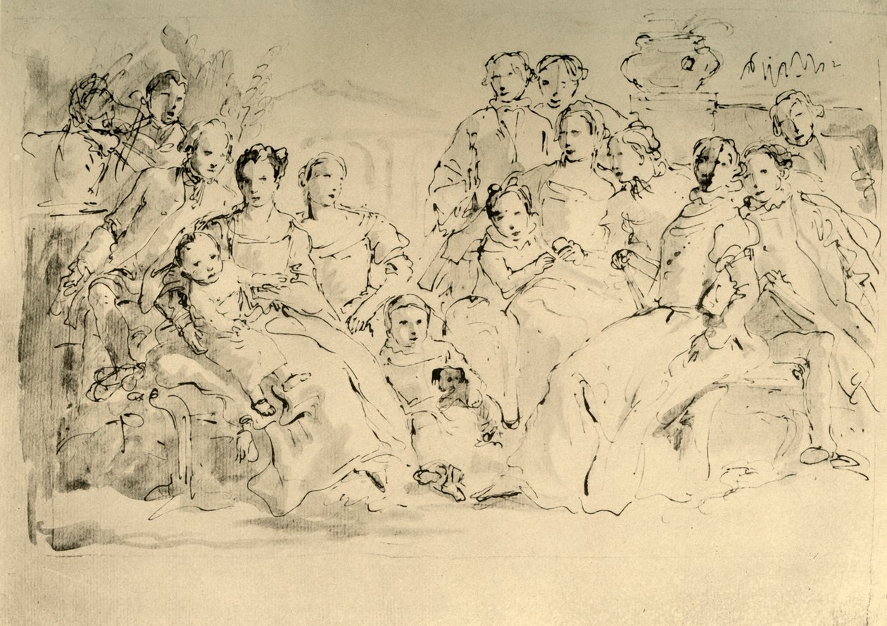 Sketch for a Group Portrait, mitten av 1700-talet, 1928 av Giovanni Battista Tiepolo