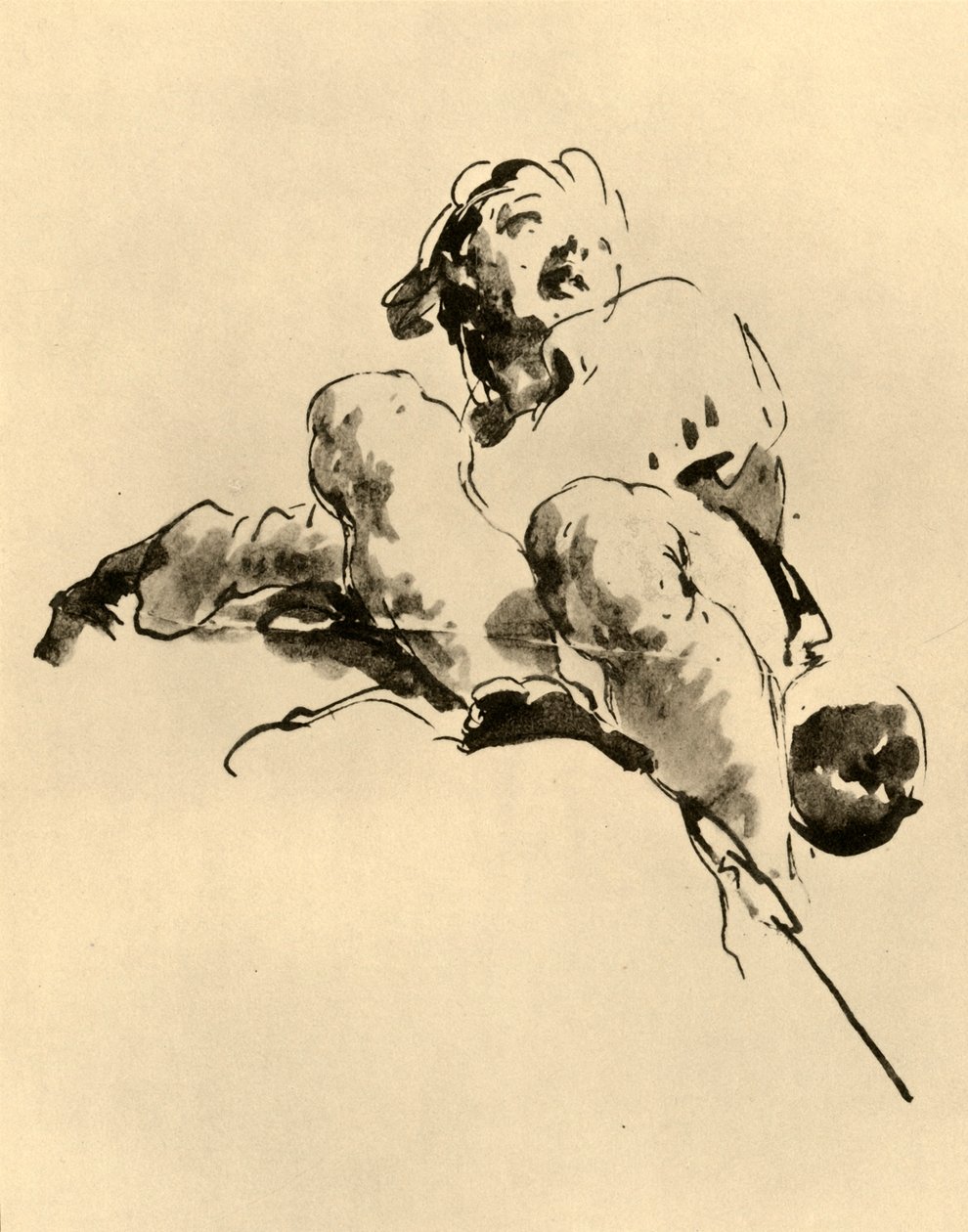 Squatting Youth, mitten av 1700-talet, 1928 av Giovanni Battista Tiepolo