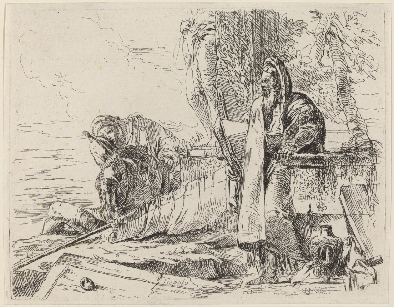 Stående filosof och två andra figurer av Giovanni Battista Tiepolo