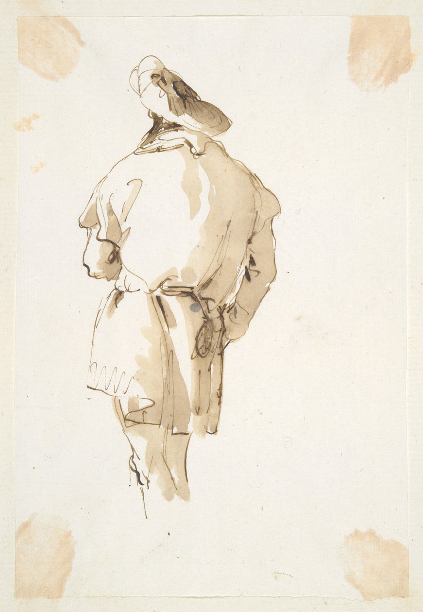 Stående mansfigur sedd bakifrån av Giovanni Battista Tiepolo