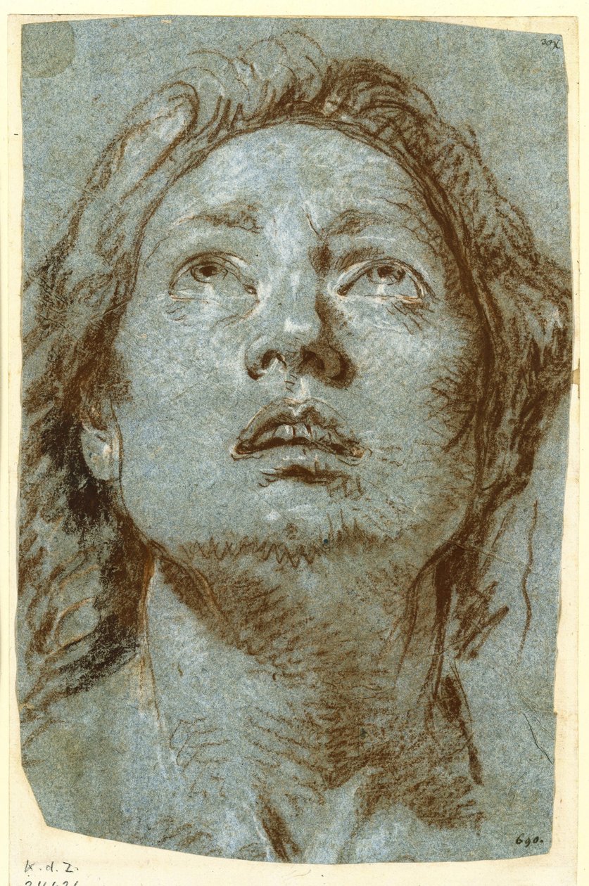 Studie av den heliga Agathes huvud av Giovanni Battista Tiepolo