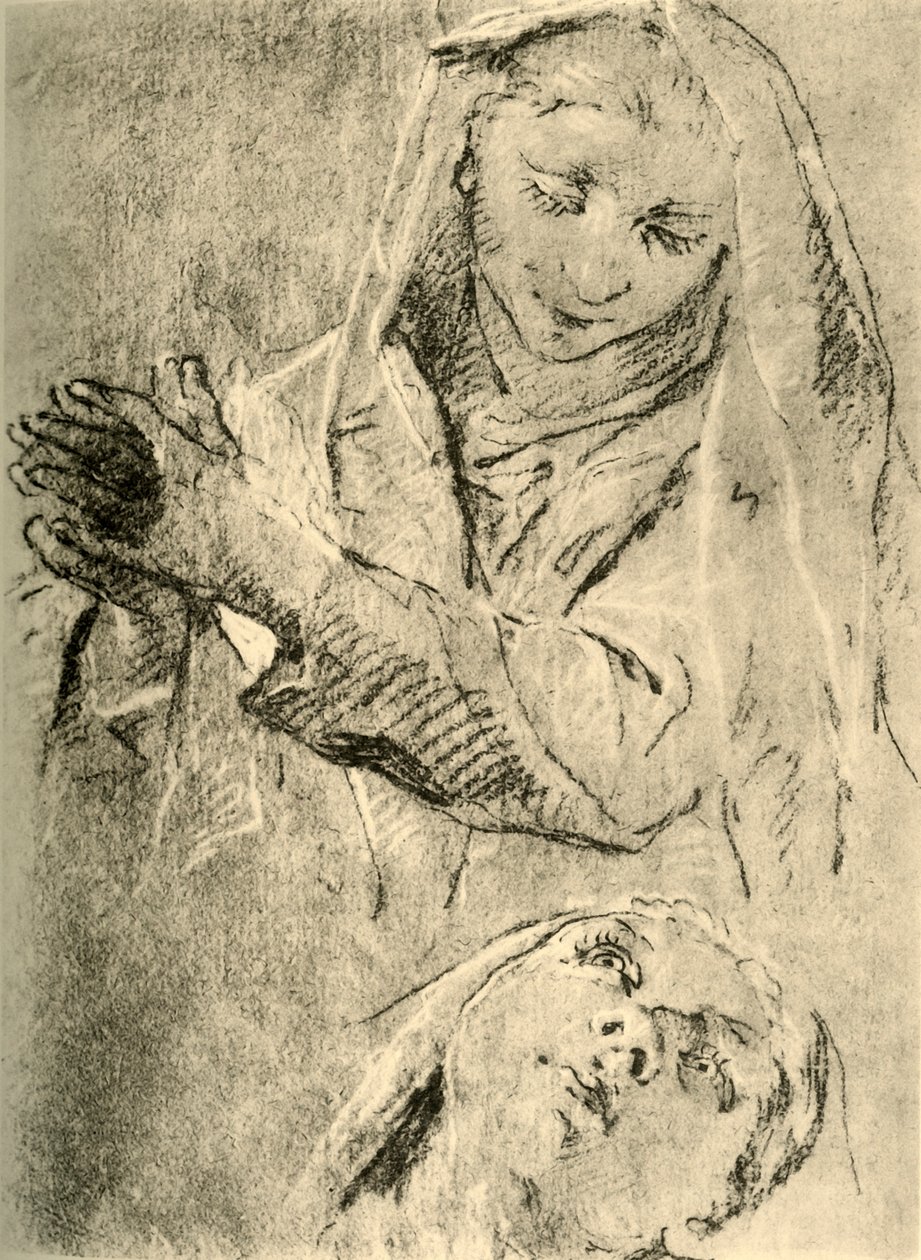 Studier av en madonna, mitten av 1700-talet, 1928 av Giovanni Battista Tiepolo