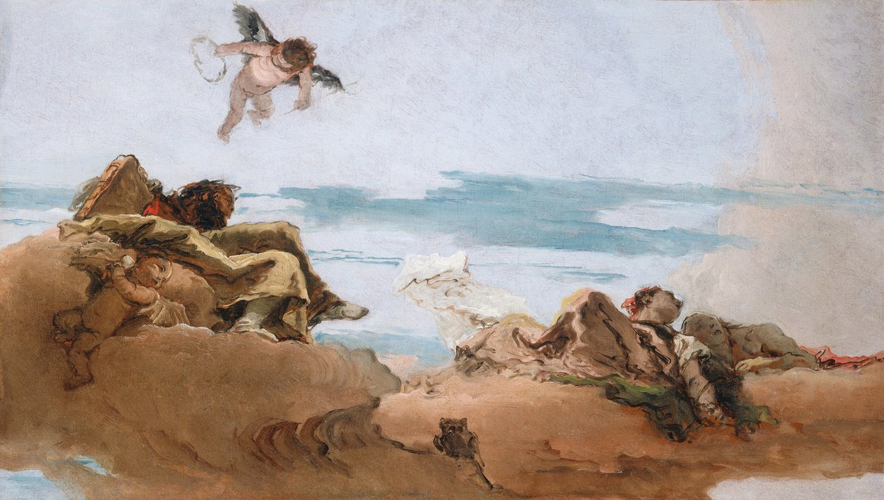 Studera för ett tak med personifiering av råd, före c. 1762. av Giovanni Battista Tiepolo