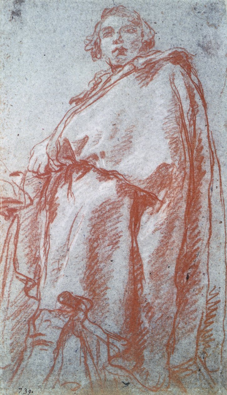 Studie av en man, 1700-talet. av Giovanni Battista Tiepolo