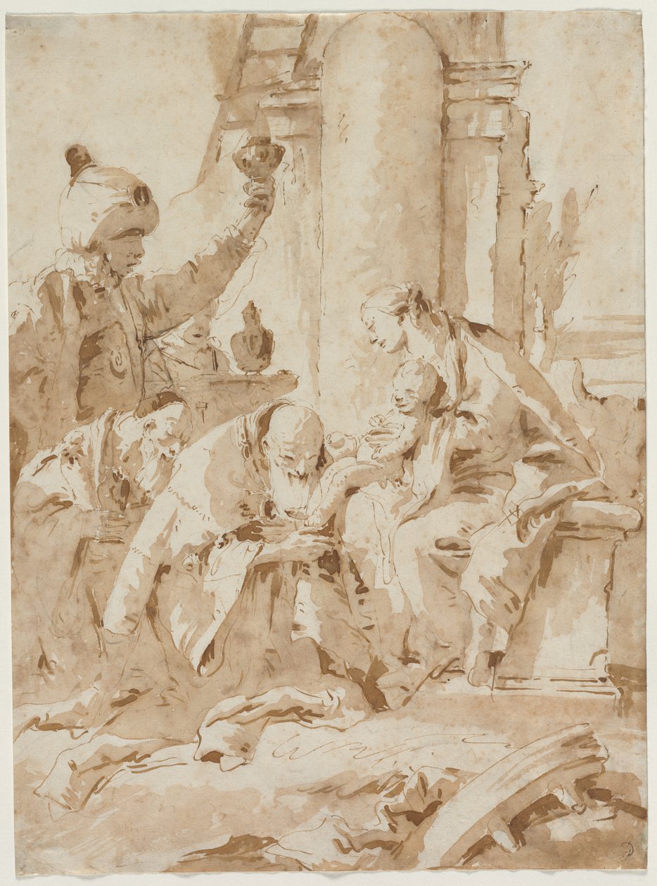 Tillbedjan av Magi, ca. 1740. av Giovanni Battista Tiepolo