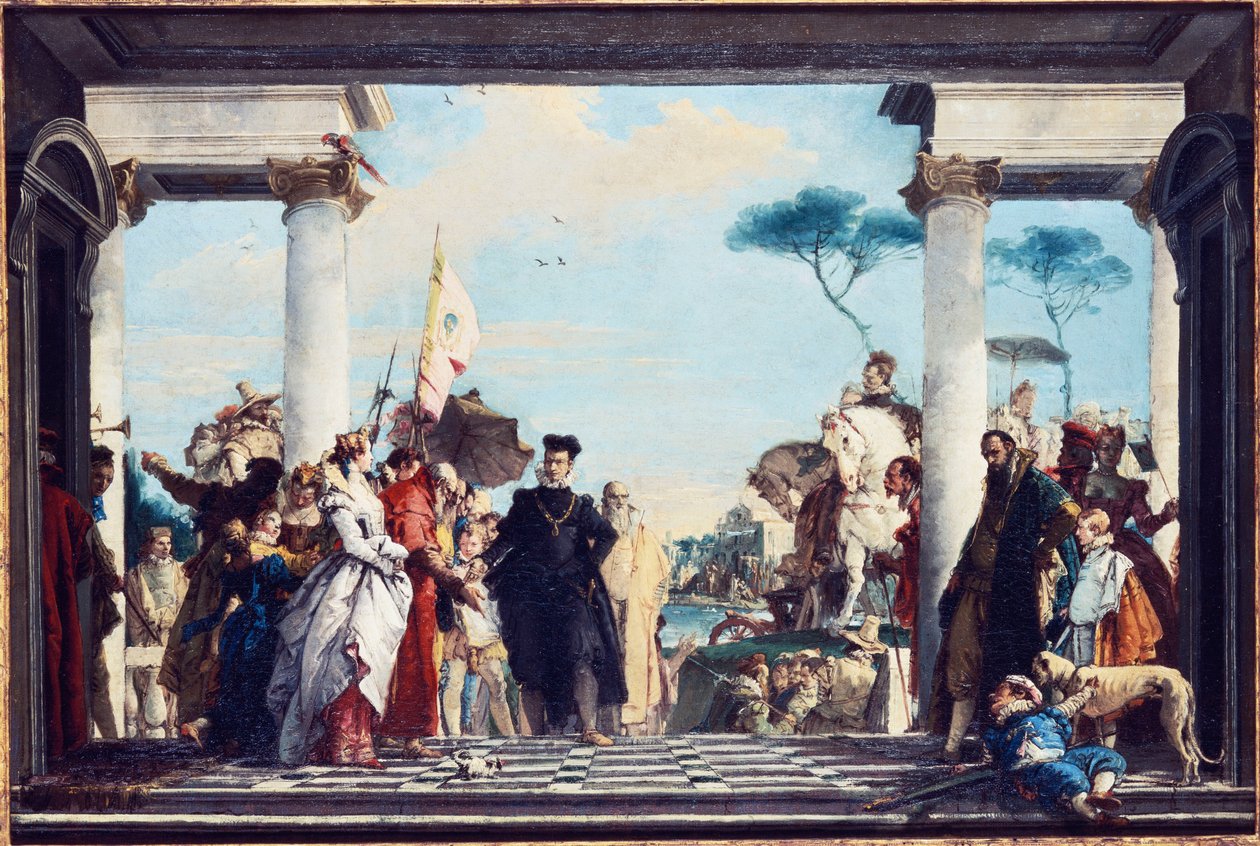 Henri III:s ankomst till Villa Contarini, före 1750 av Giovanni Battista Tiepolo