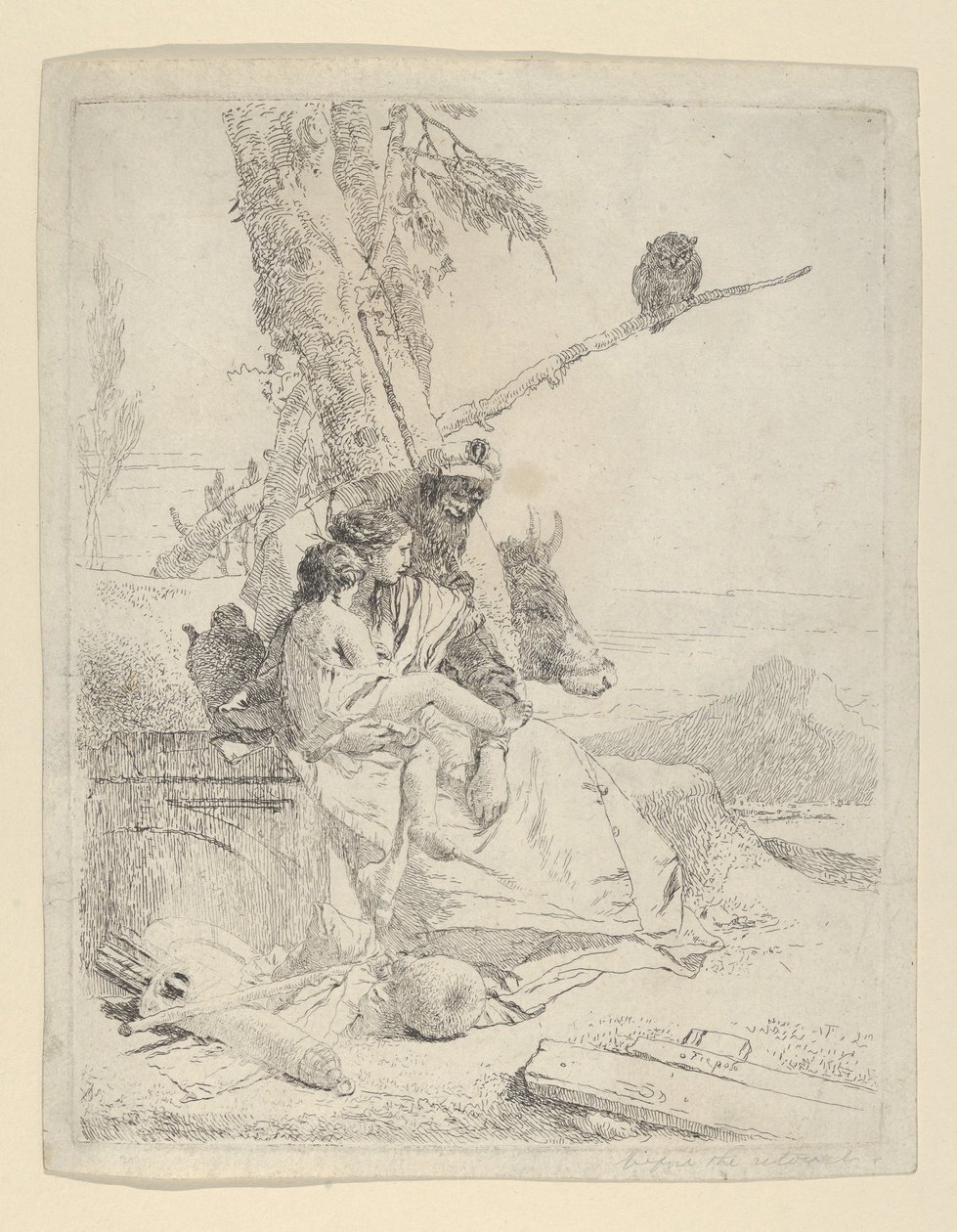 Familjen till den orientaliska bonden, från Scherzi, ca. 1740. av Giovanni Battista Tiepolo