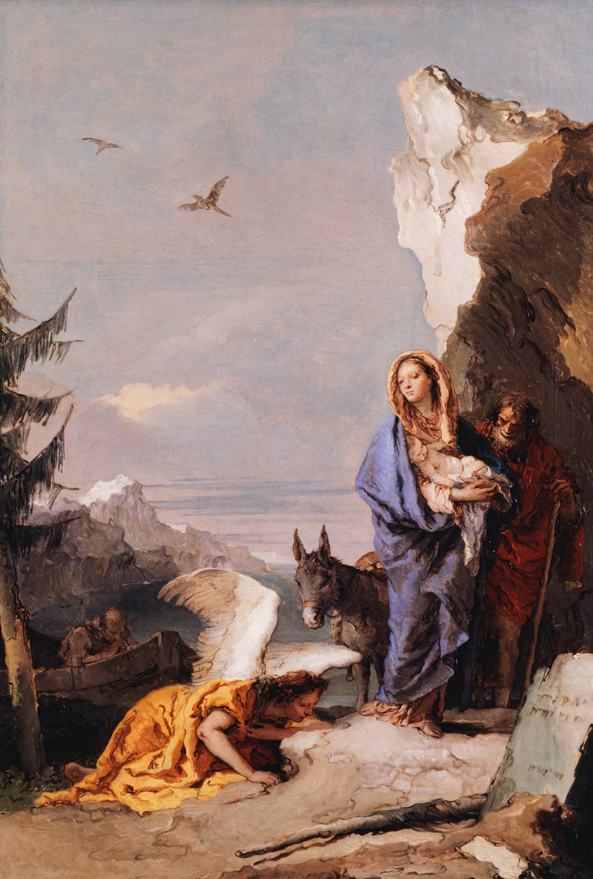 Flygningen till Egypten, ca. 1767-70. av Giovanni Battista Tiepolo