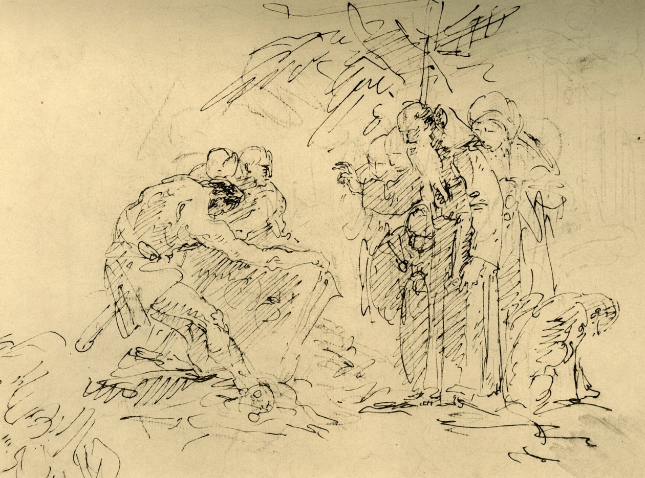 The Opening of a Grave, mitten av 1700-talet, 1928. av Giovanni Battista Tiepolo