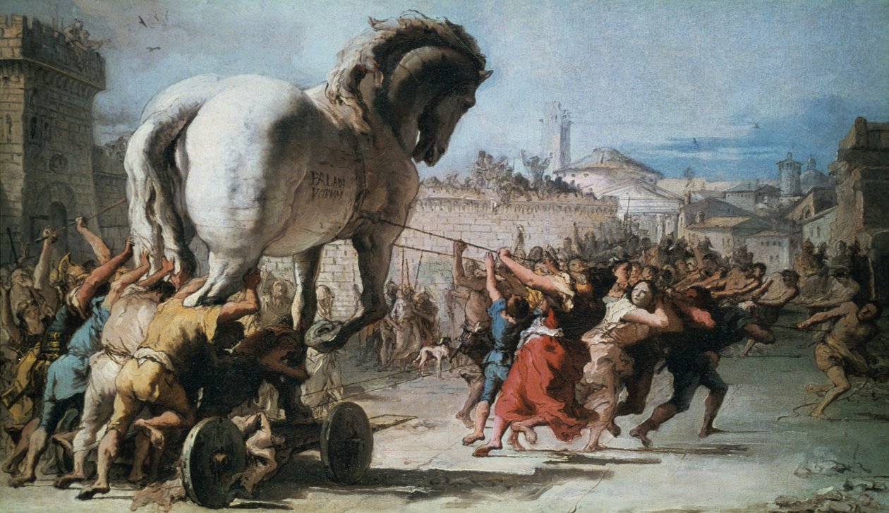 Processionen av den trojanska hästen in i Troja, c1760 av Giovanni Battista Tiepolo