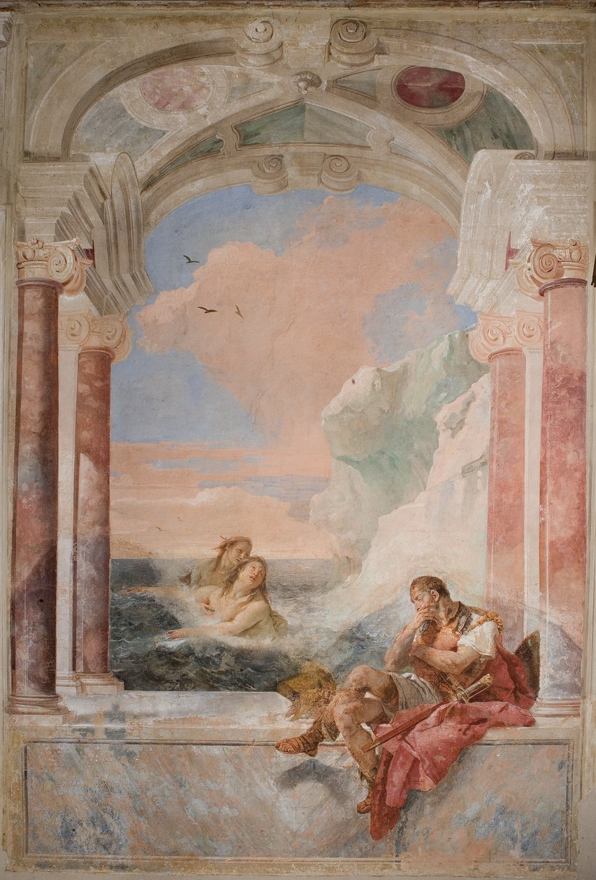 Thetis tröstar sin son Akilles, från Iliadens rum i Palazzina, 1757 av Giovanni Battista Tiepolo