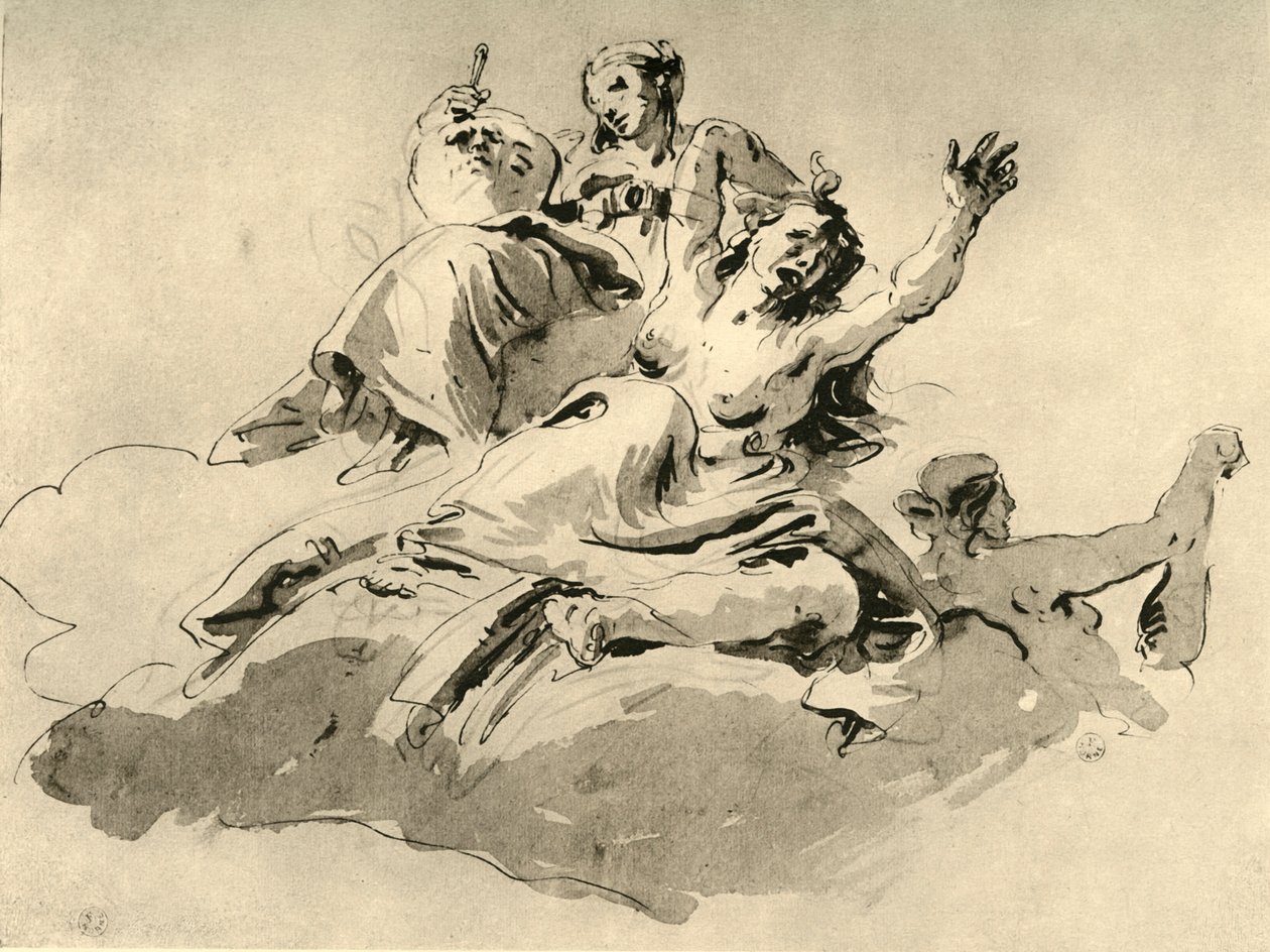 Tre kvinnor, mitten av 1700-talet, 1928 av Giovanni Battista Tiepolo