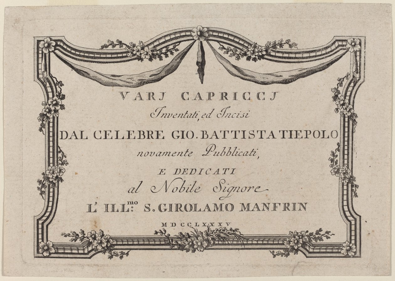 Titelsida av Giovanni Battista Tiepolo