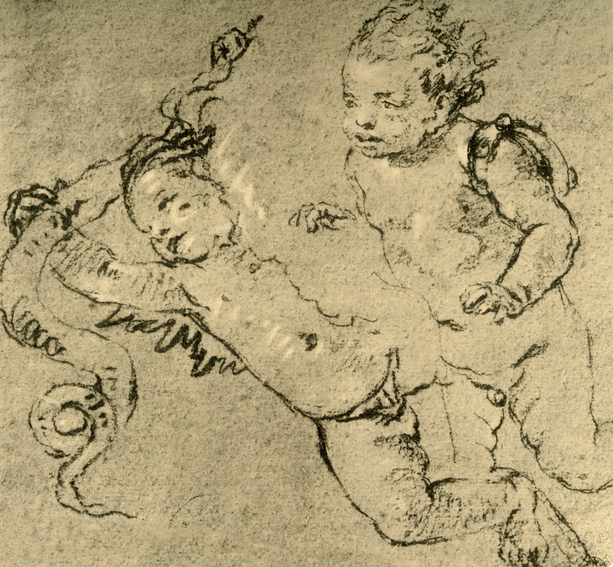 Två amoriner, c1752, 1928 av Giovanni Battista Tiepolo