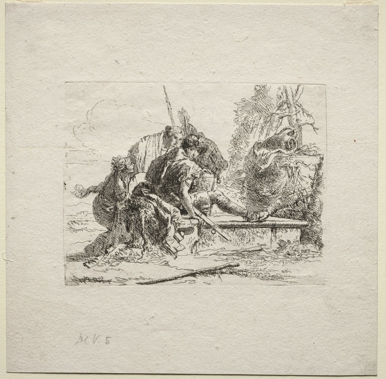 Olika Caprices: De två soldaterna och de två kvinnorna av Giovanni Battista Tiepolo