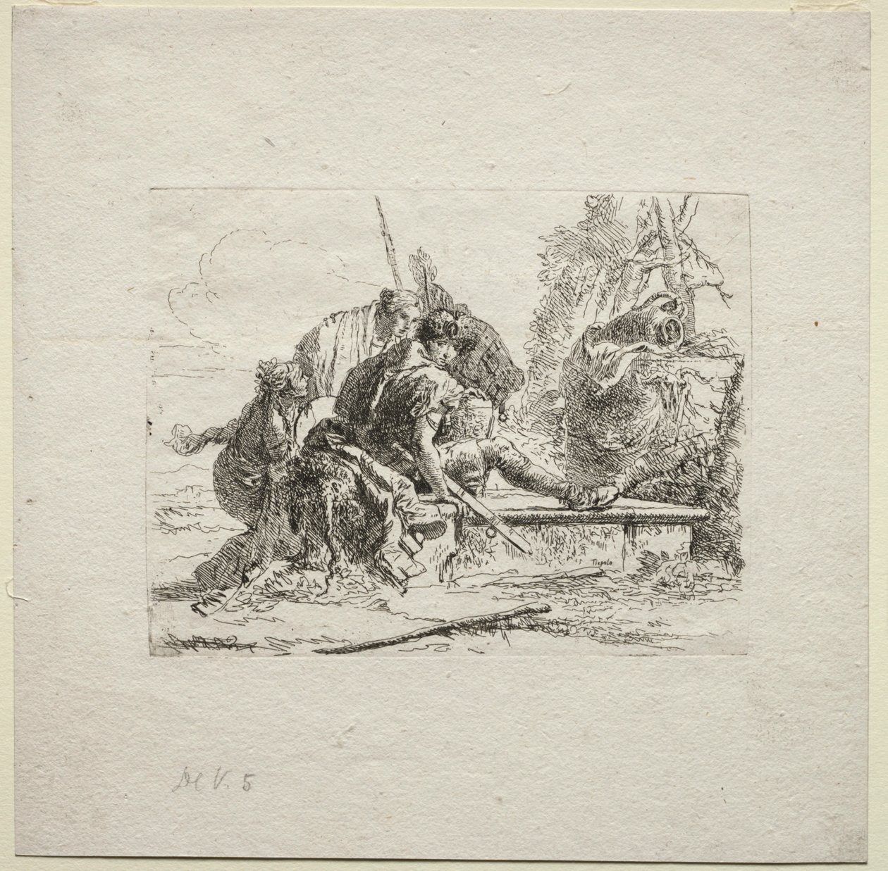 Olika Caprices: De två soldaterna och de två kvinnorna, 1785. av Giovanni Battista Tiepolo