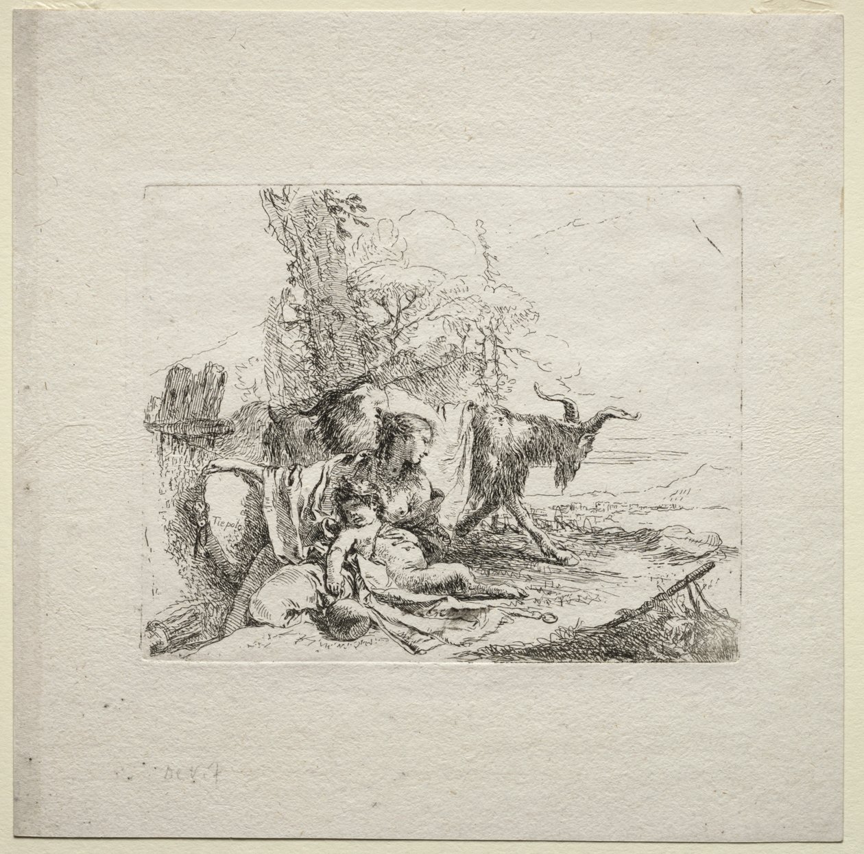 Olika Caprices: Kvinnan med tamburin av Giovanni Battista Tiepolo