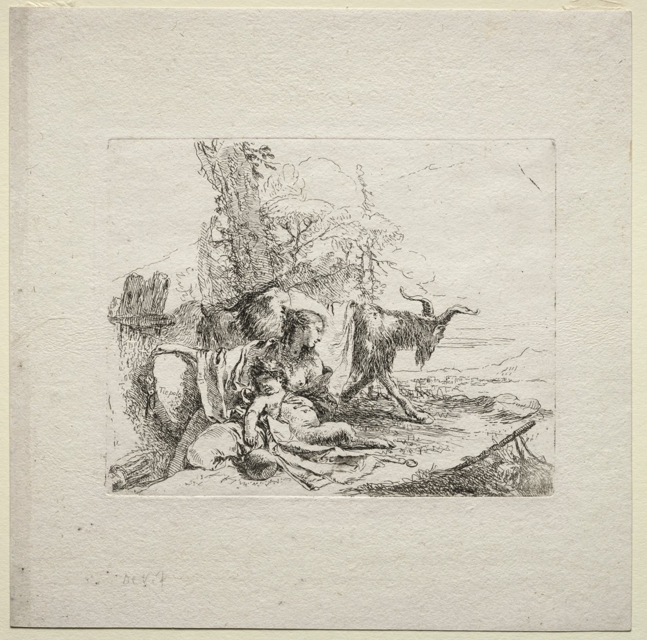 Olika Caprices: The Woman with Tambourine, 1785. av Giovanni Battista Tiepolo