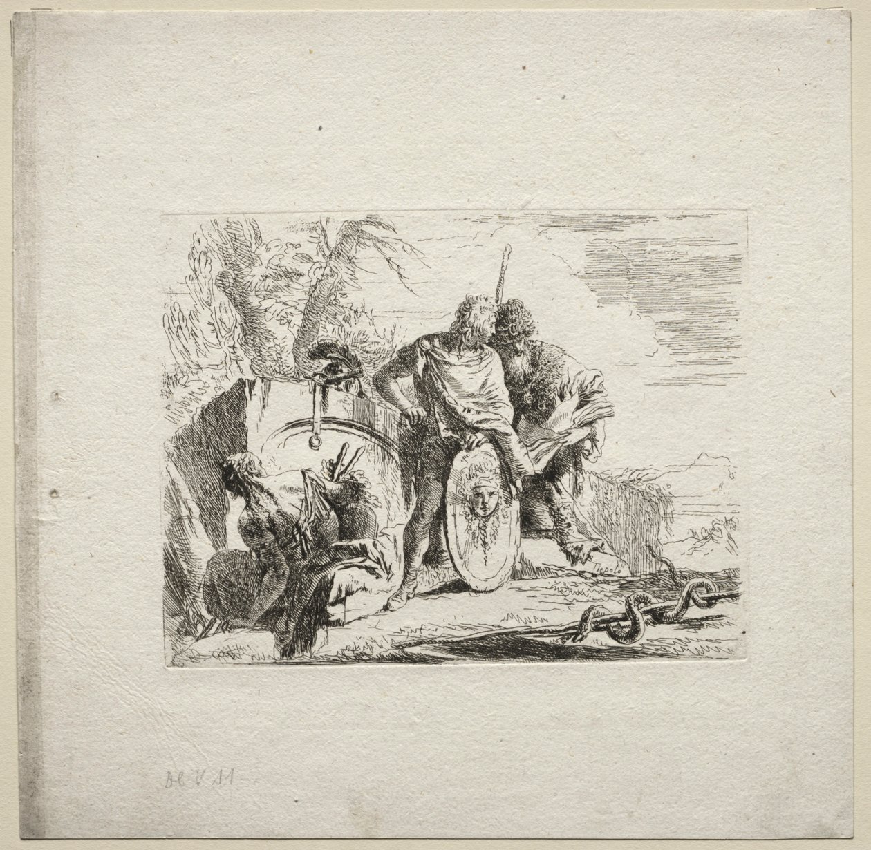 Olika Caprices: The Young Soldier and the Astrologer, 1785. av Giovanni Battista Tiepolo