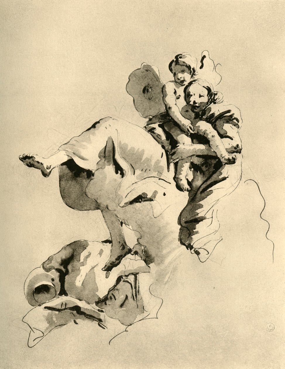 Venus och Amor, mitten av 1700-talet, 1928 av Giovanni Battista Tiepolo