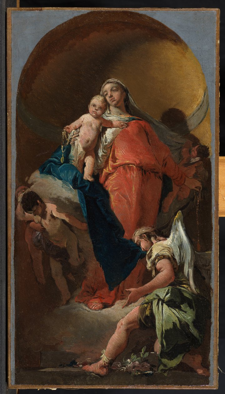 Jungfru och barn med en ängel, c.1725-28 av Giovanni Battista Tiepolo