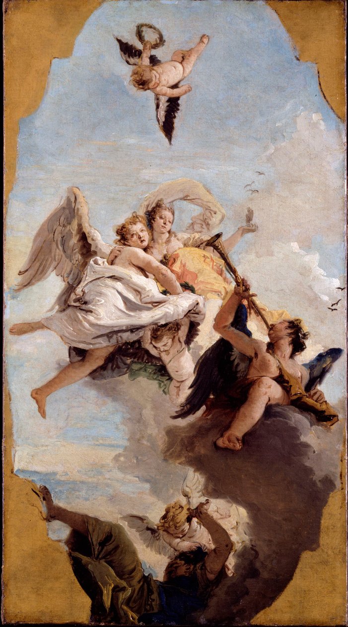 Tugend und Adel vertreiben die Unwissenheit av Giovanni Battista Tiepolo