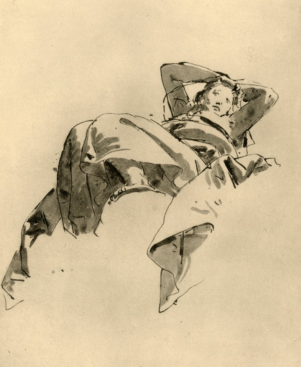 Kvinna som vilar, mitten av 1700-talet, 1928 av Giovanni Battista Tiepolo