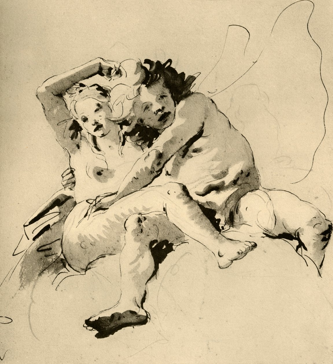 Zephyr och Flora, 1757, 1928 av Giovanni Battista Tiepolo