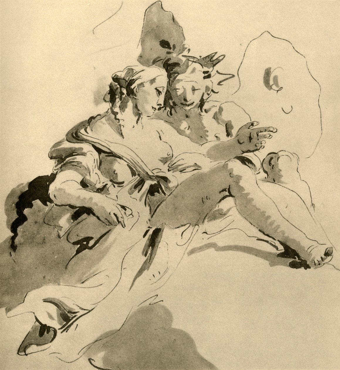 Zephyr and Flora, mitten av 1700-talet, 1928 av Giovanni Battista Tiepolo