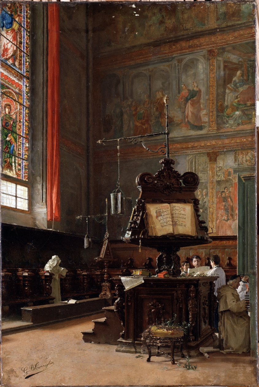 I kyrkans kör (olja på duk av Giovanni Battista Torriglia