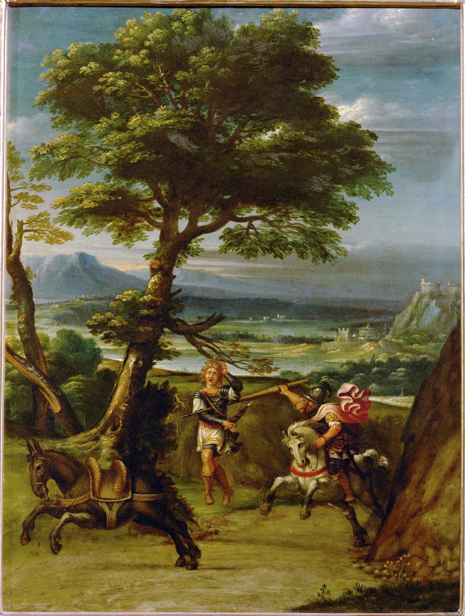 Landskap med Absalom dödad av Joab ... av Giovanni Battista Viola