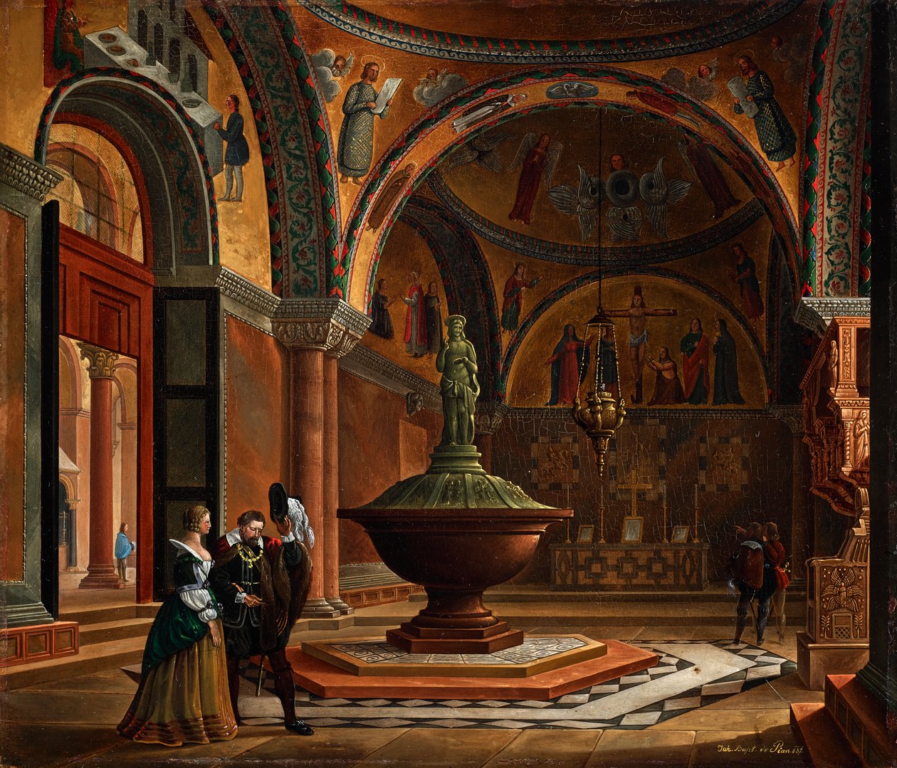 Interiören av dopkapellet San Marco i Venedig av Giovanni Battista de Pian