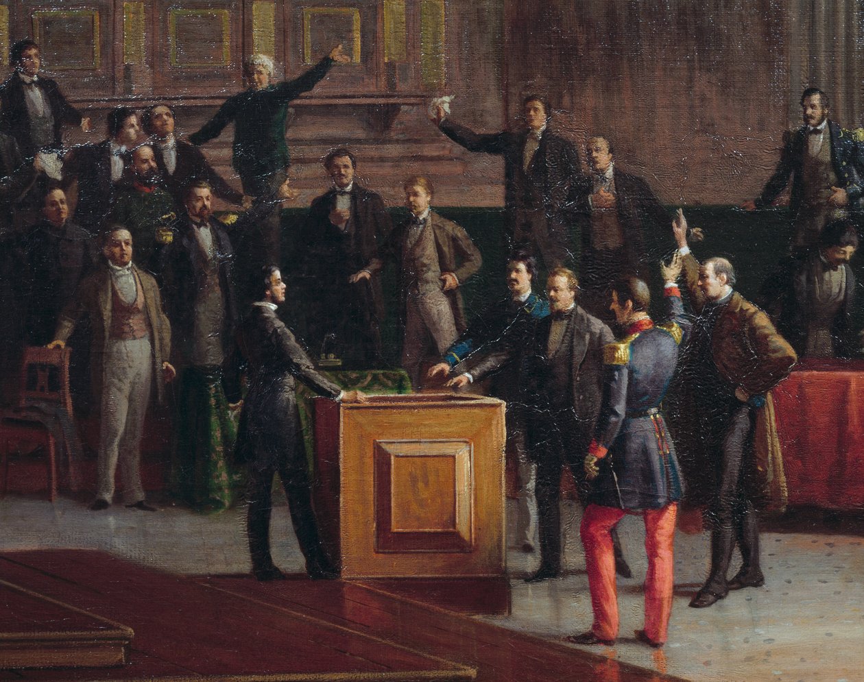 Tillfällig regering i Venedig som väljer motstånd mot bittert slut (1849), målning av Giovanni Battista Della Libera av Giovanni Battista della Libera