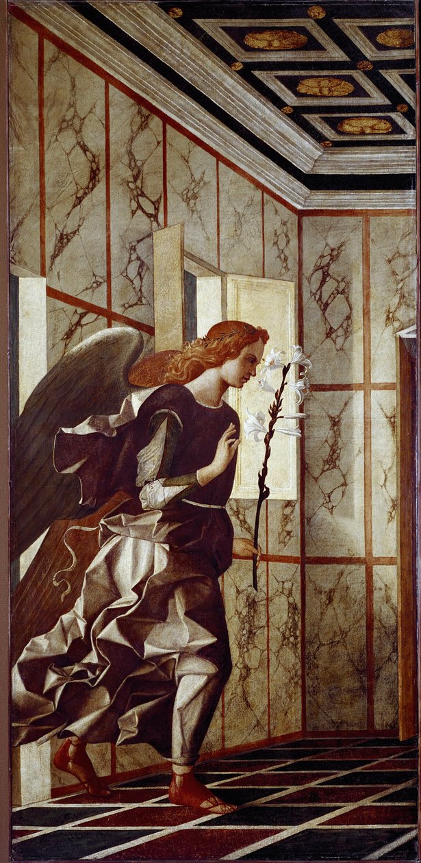 Bebådelsens ängel (tempera på panelen av Giovanni Bellini