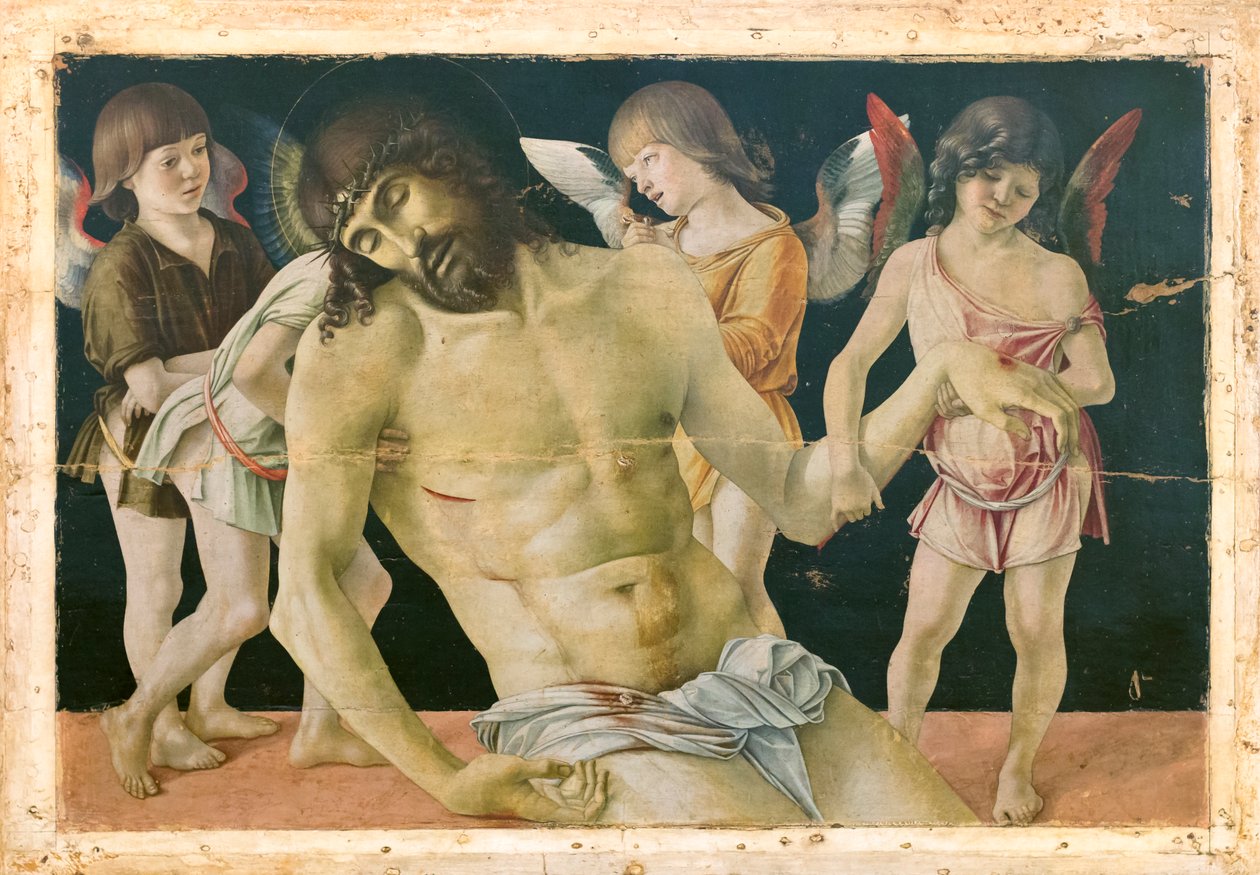 Död Kristus stödd av änglar, ca 1475 (olja och tempera på träskiva) av Giovanni Bellini