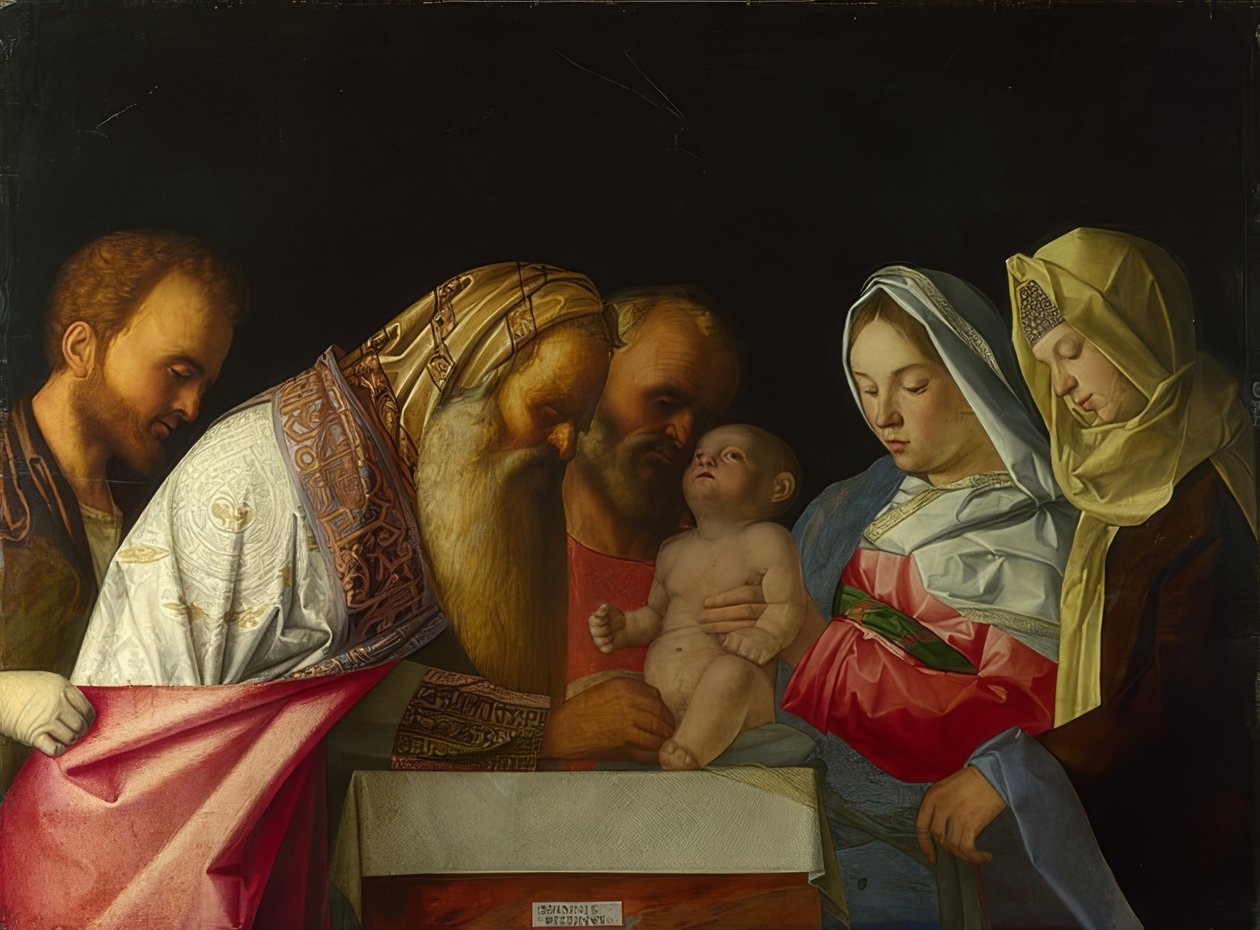 Jesu omskärelse. Runt 1500 av Giovanni Bellini