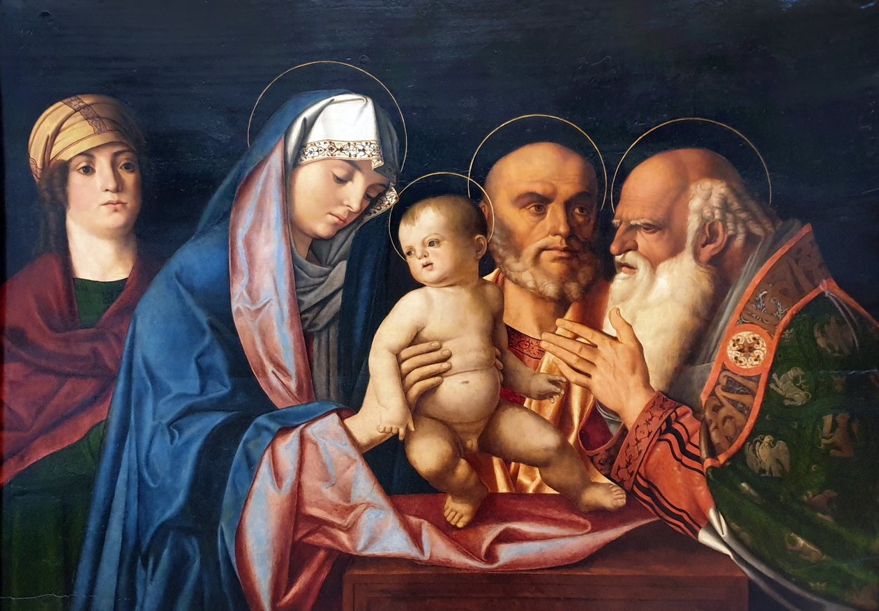 Tyska: Darbringung Christi im Tempel Presentation av Kristus i templet av Giovanni Bellini