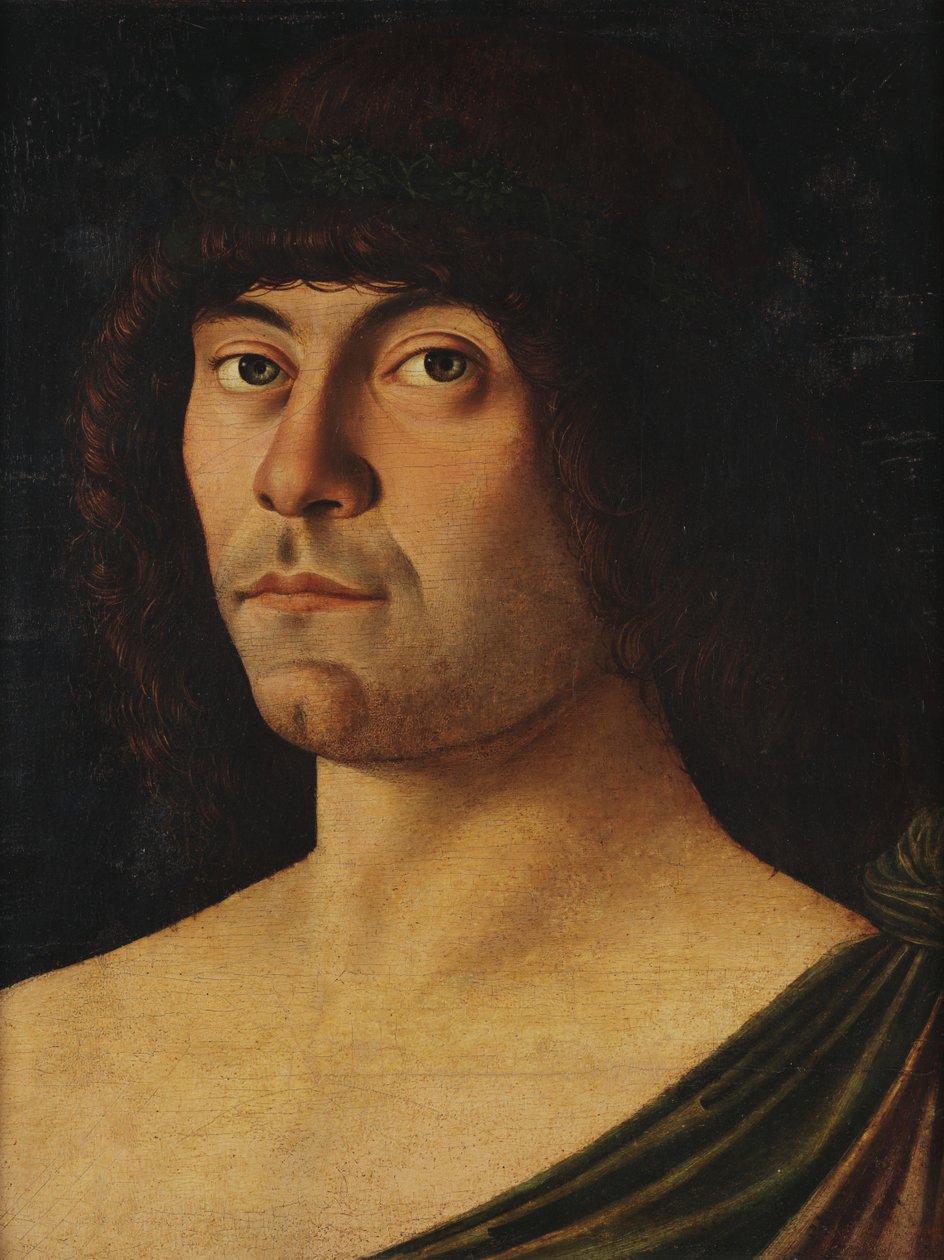 Italienska: Ritratto di un umanista - Porträtt av en poetpristagare Poeten Raffaele Zovenzoni av Giovanni Bellini