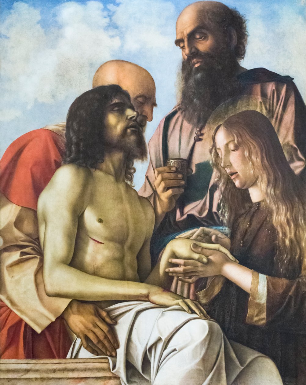 Lament over the Dead Christ, c.1473-76 (olja på panel) av Giovanni Bellini