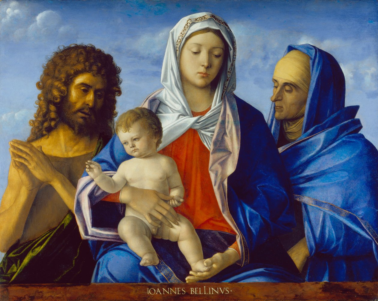 Madonna och barn med helgonen Johannes Döparen och Elizabeth av Giovanni Bellini