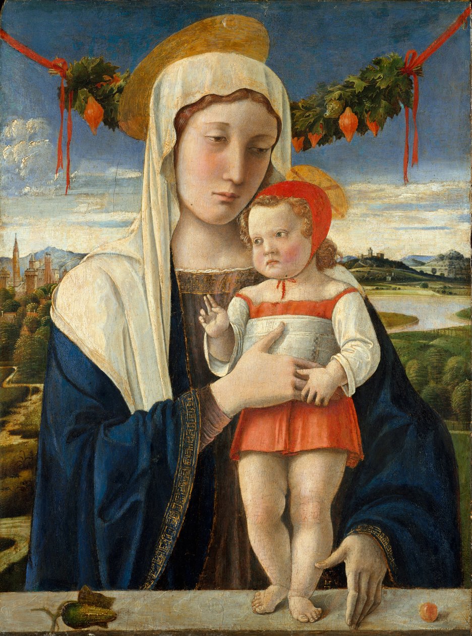 Madonna och barn, ca 1470 (tempera, olja och guld på trä) av Giovanni Bellini
