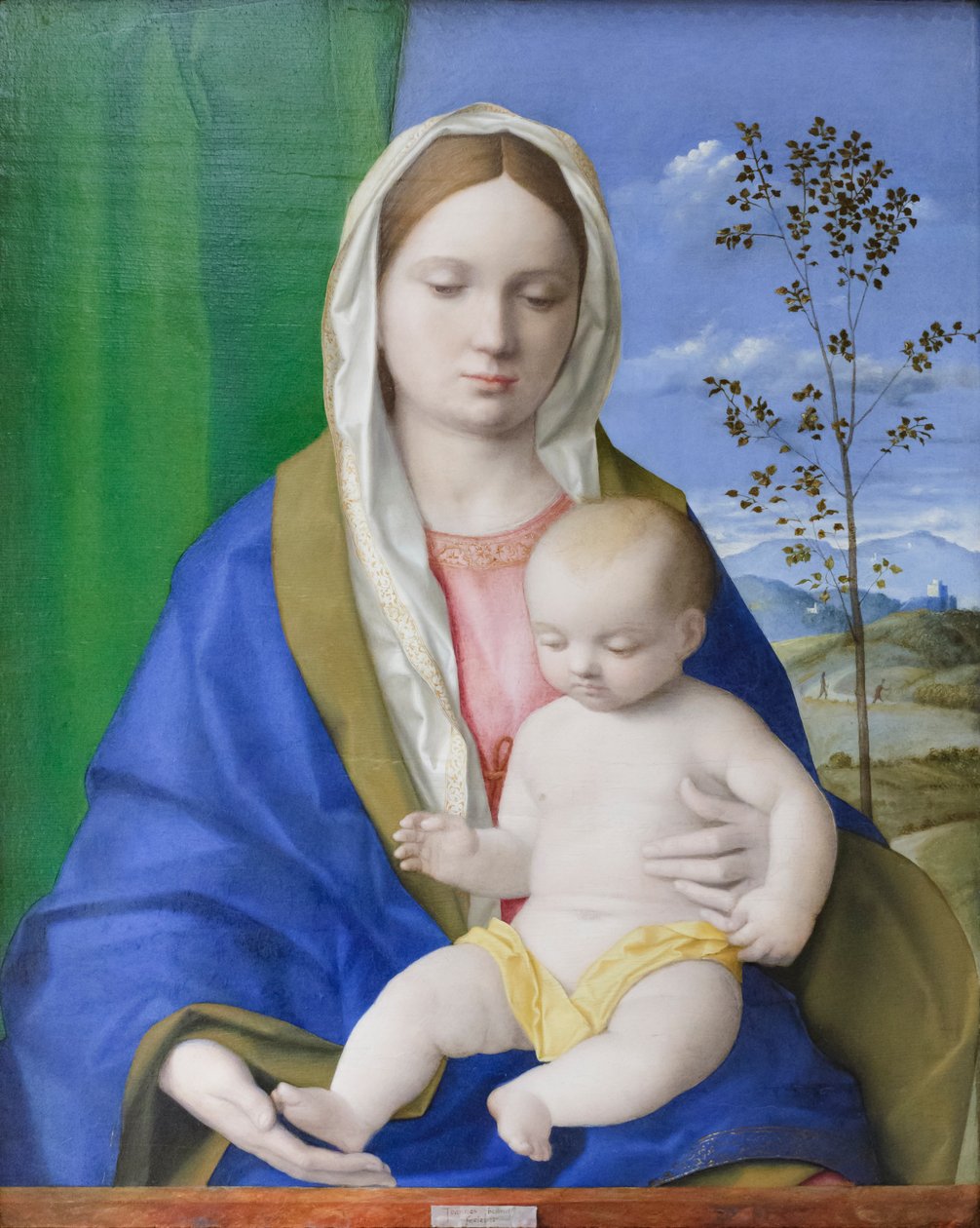Madonna med barn, ca 1500 (olja på pannå) av Giovanni Bellini