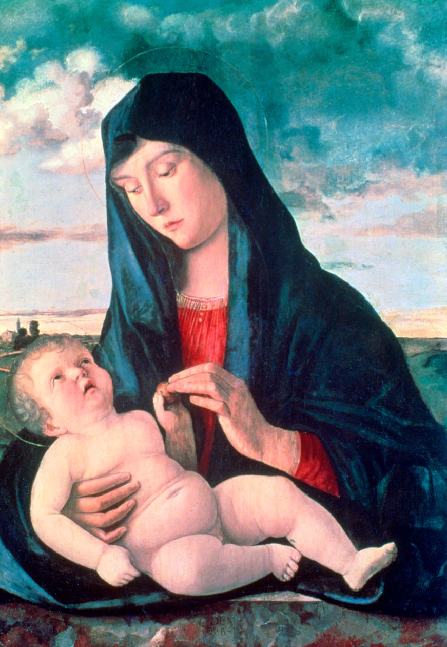Madonna och barn i ett landskap, c1480-1485. av Giovanni Bellini